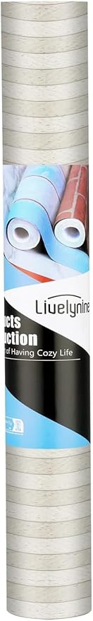 Livelynine Striped Wallpaper Peel and Stick Bedroom Cream Tan and White Stripe Wall Paper for Bathroom Waterproof Contact Paper for Countertops Table Desk Cover Kitchen Cabinet Vinyl Wrap 15.8x78.8