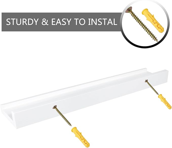 Floating Shelves Wall Mounted 20 Inch, Solid Oak Wood Shelf for Decor and Storage, Picture Ledge for Bedroom Bathroom Living Room Kitchen, 20 * 4 * 1.5, 1 Pack