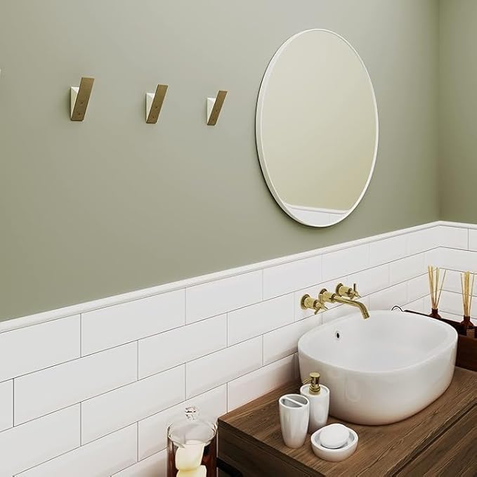 Homeforia Gold Wall Coat Hooks, High End White Wood & Gold Metal Wall Mounted Clothing Hook, Mid-Century Modern Clothes Hooks, Heavy Duty Wooden Hook for Hanging Coats, Hats, Towels & More, Set of 10