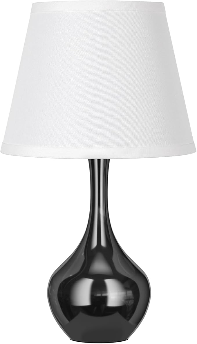 Seealle Touch Table Lamp for Bedroom, 3-Way Dimmable Small Bedside Lamps for Night Stands with Wires, Pearl-Black Desk Lamp for Kids Room, Office, Living Room, End Table(LED Bulb Included)