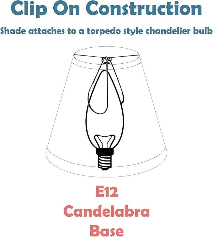 Aspen Creative 31001A, Drum Clip-On Chandelier Lamp Shade, Crème, 5" Top x 5" Bottom x 5" Slant Height, Set of 1