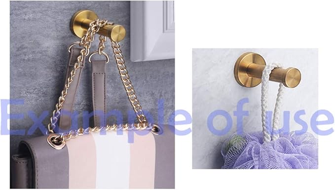 Golden Brushed Stainless Steel Single Heavy Duty Wall Mount Hook, Bath Towel Hooks, Robe Hooks, Coat Hanger, 4 PCS (4 inch)