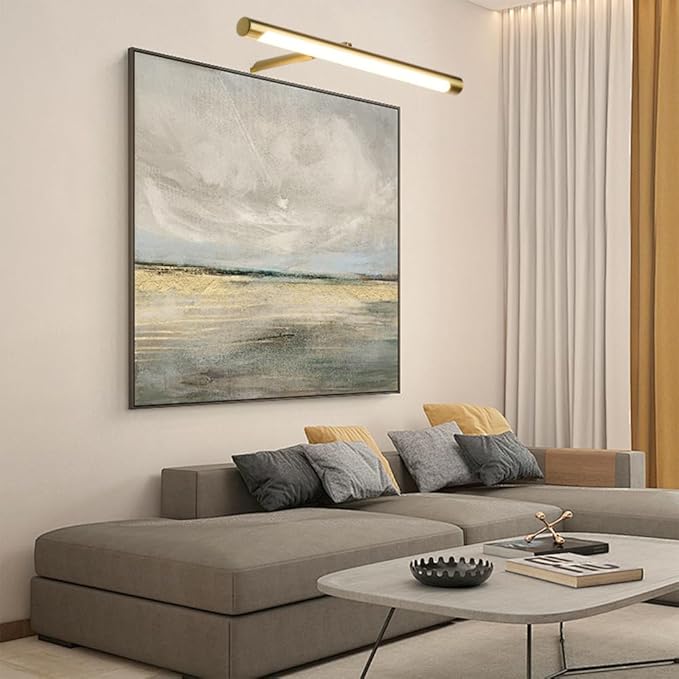 Picture Lights for Paintings Plug in, 16" Adjustable LED Gold Picture Light Art Light, Remote Control Gallery Painting Wall Light for Picture Display Dartboard Art Work (Gold)