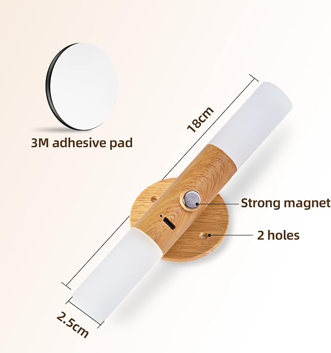 LED Motion Sensor Lights Battery Operated Wall Sconces Rechargeable Wireless Picture Art Light Magnetic 360° Rotation Corner Lamps for Gallery Stairway Vanity Living Room Bedroom(1pc)