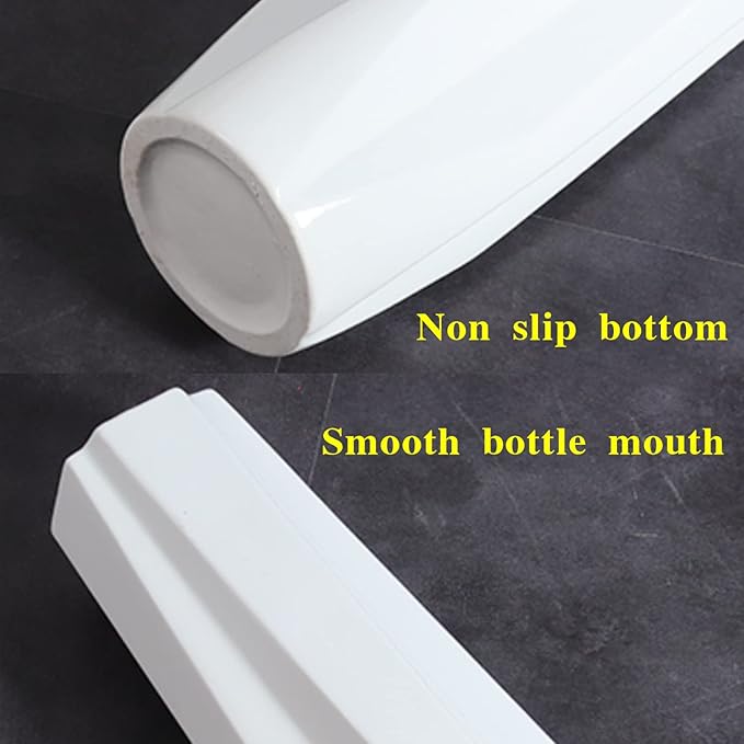 Ceramic Large Floor Vase, GDSZJLJ White 17.7" Tall Flower Vase Decorative Vases for Living Room Modern Home Decor Office Bedroom Kitchen Wedding House Décor, Gift for Wedding Housewarming