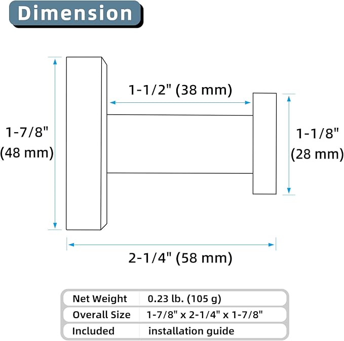 Angle Simple Hand Towel Holder Black & Gold 2 PCS, Stainless Steel Bath Towel Hook, Bathroom Robe Hanger Wall Mount