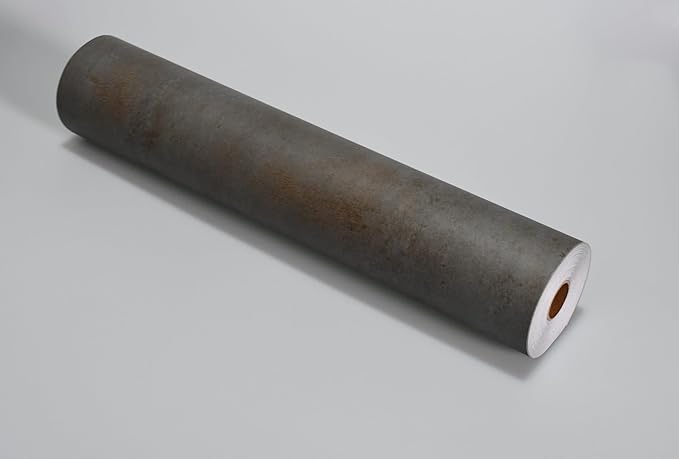 32"×591" Extra Large Size Wide Thick Brown Grey Concrete Wallpaper Peel and Stick 3D Industrial Gray Concrete Cement Contact Paper Vinyl Matte Textured Stickers for Bedroom Garage Wall