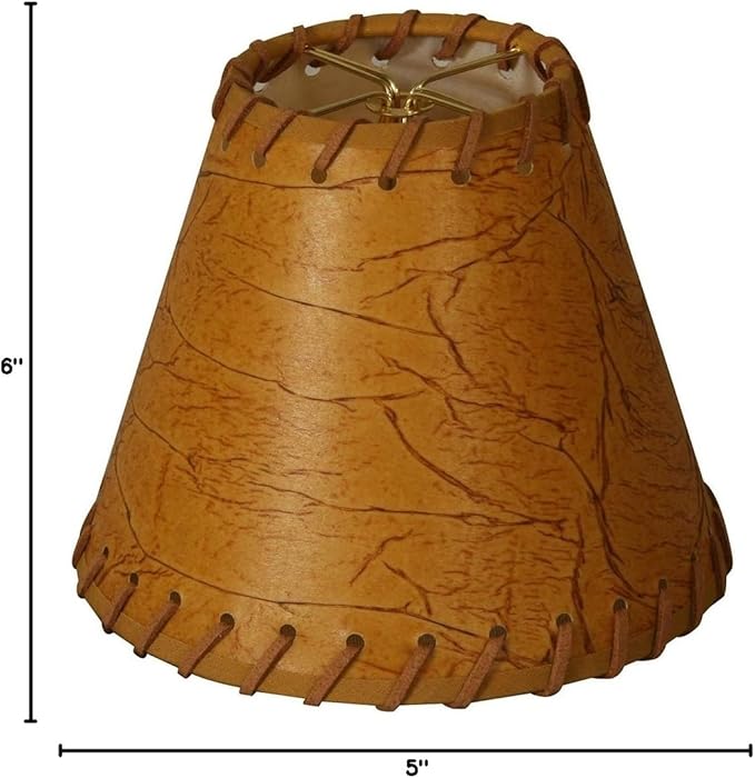 Royal Designs, Inc. CS-970-6 Faux Leather Empire Chandelier Shade with Whipstitch Trim, 3 x 6 x 5, Dark Brown