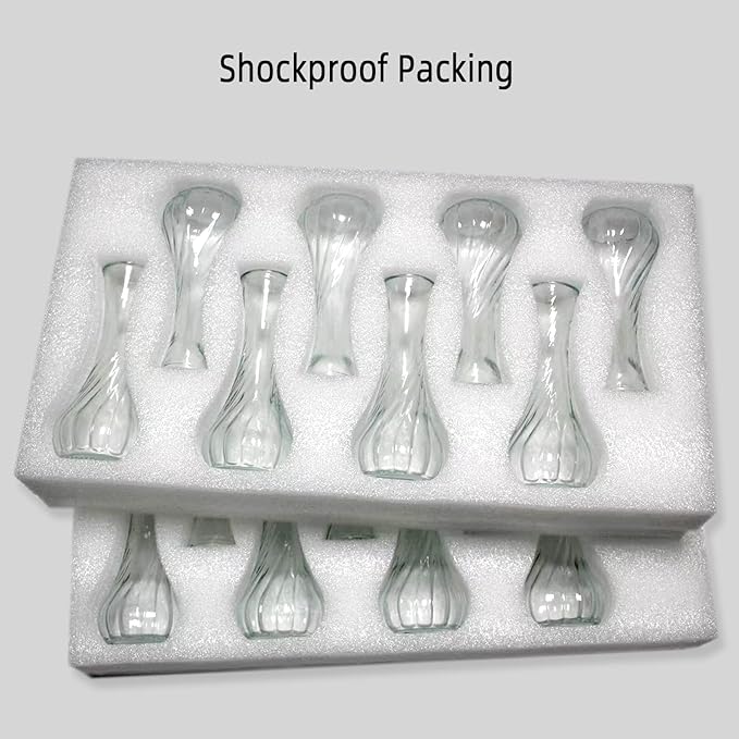 Glass Bud Vases in Bulk Set of 16, Small Glass Vases for Flowers, Mini Clear Bud Vases for Centerpieces Vintage Vases for Wedding Home Table Decorations