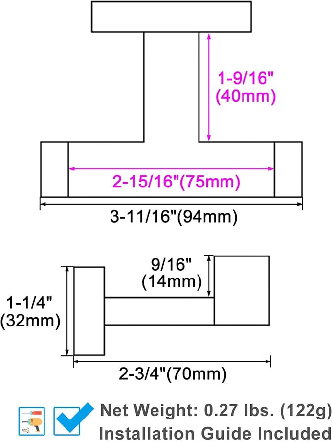 Angle Simple Towel Hook for Bathroom, SUS 304 Stainless Steel Hand Towel Holder, Double Robe Coat Hook for Wall, Brushed Gold