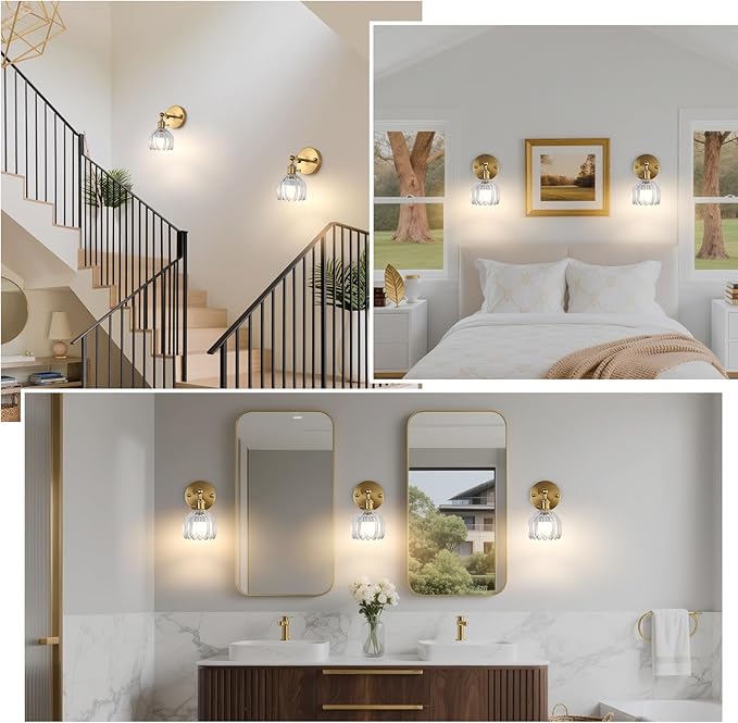 Battery Operated Wall Sconce Set of 2 with Translucent Floral Glass Shade Vintage Wireless Wall Light with Remote Control for, Living Room, Bedroom, Dressing Table Timer/Memory Function/Dimmer