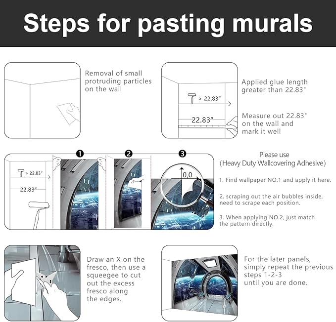 -3D Capsule Space Fabric Wallpaper Living Room Bedroom Bathroom Boys Girls Children's Room Spaceship Large Mural- 137"x96"( not Peel and Stick)