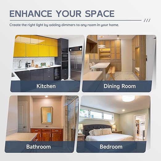 ECOELER Ivory Dimmer Wall Light Switch, Universal Lighting Control for 3-Way/Single Pole, Compatible with 300W Dimmable LED/CFL Lights and 600W Incandescent/Halogen Bulbs, Wallplate Included