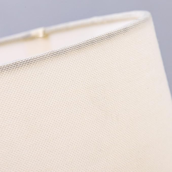 Wellmet CreamWhite 6"x 6"x10" Lampshade, No Assembly Required, Classic Modern Lamp Shade for Table Lamp, Bedside Lamp, Floor Lamp, Fabric Drum Lampshade, Spider Fitter