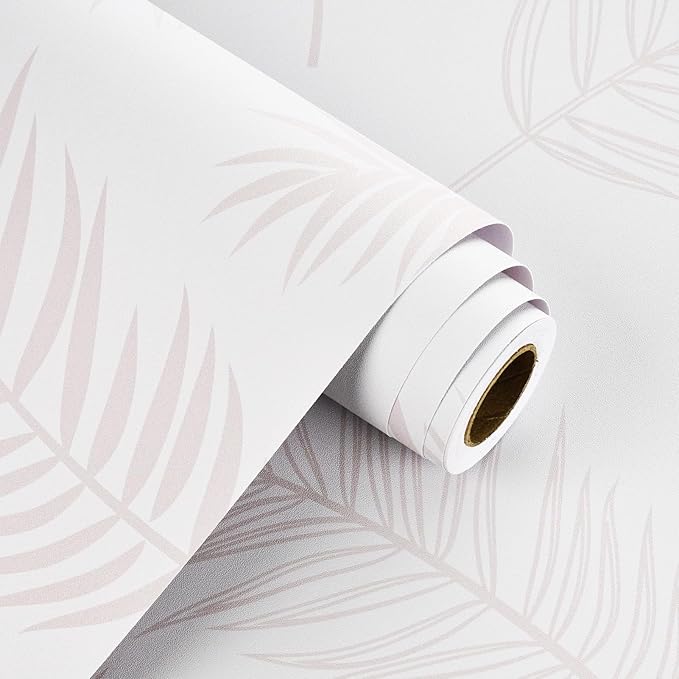 WESTICK Cream Wallpaper Vintage Willow Leaf Wallpaper 17.5" x 100" Neutral Peel and Stick Wall Paper Floral Elegant Leaf Contact Paper for Walls Bedroom Bathroom TV Background Accent Cabinets Drawers