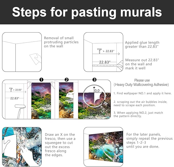 -Summer Sandy Shore Landscapes Fabric Wallpaper Clear Ocean seashores Islands Living Room Bedroom Bathroom Wall Mural- 160"x108"( not Peel and Stick)