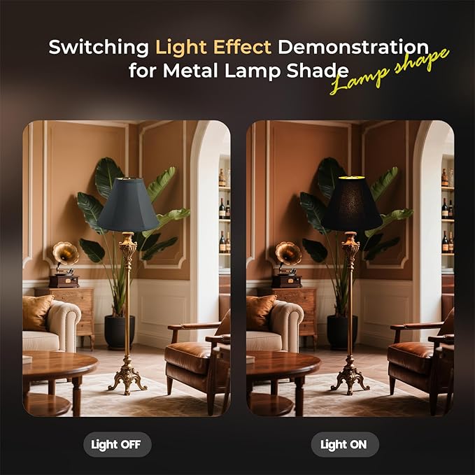 Fabric lamp shades,Lamp shades set of 2, boho lamp shade,linen lamp shade,6" Top x 14" Bottom x 10" High(Spider),black lampshades for floor lamps,living room lamp shades set of 2