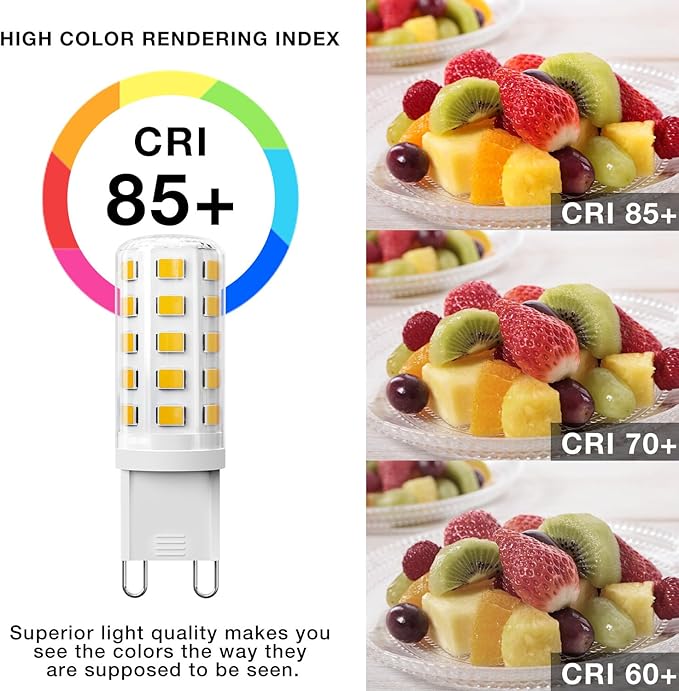 DAYBEETER 6 Pack Dimmable G9 LED Bulb 4W (40 Watt Equivalent), 3000K Soft Warm White, G9 Halogen Bulb T4 G9 Bi-pin Base Light Bulbs for Chandelier,120V 450LM 360 Beam Angle No-Flicker G9 Bulb