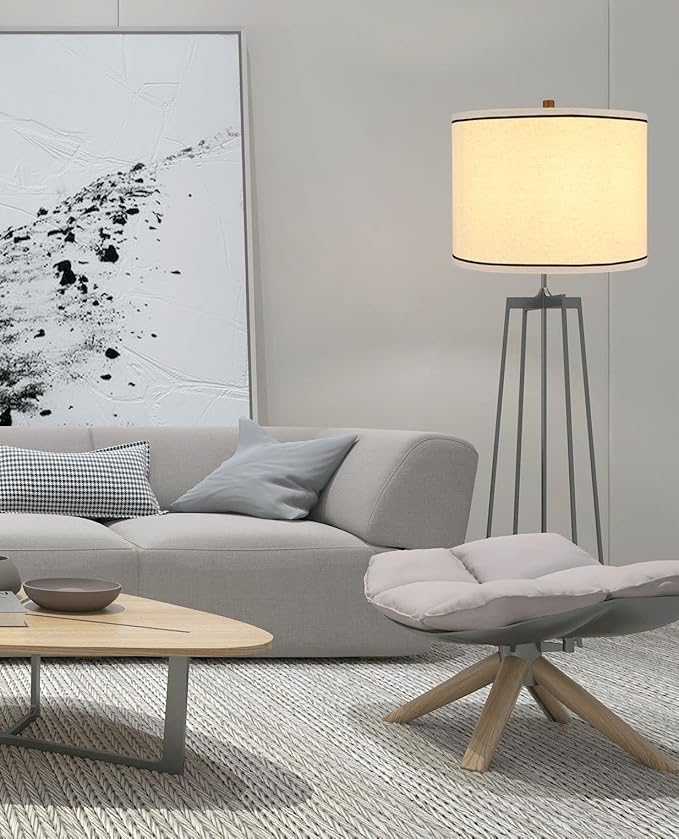 Lamp shades Set of 2,Drum Lampshades 13"x13" x 10" High, Medium Lampshades for Table Lamps Floor Lamps, Natural Linen Hand Crafted, Easy Assembly Required,Beige Lampshade((Spider Fitter)