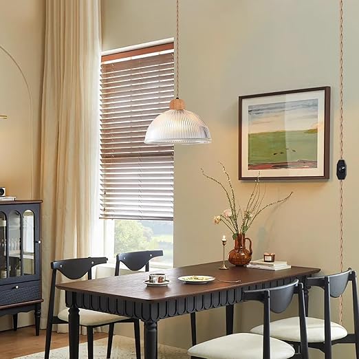 Arturesthome Pendant Light Cord - Hanging Light Kit with Dimmable Switch Vintage Lamp Cord with Twisted Nylon Lights Socket E26 E27 for Farmhouse Lamp Cable DIY (32.8FT, Cylinder Shape)