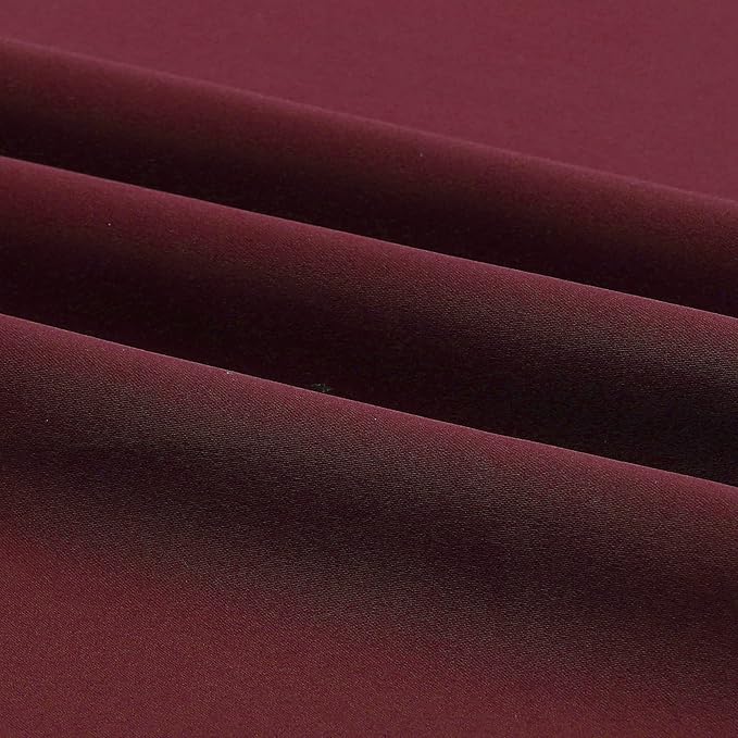 DUALIFE Christmas Decor Curtains - Burgundy Red Blackout Curtains for Bedroom Solid Thermal Insulated Window Curtain Panels with Grommet for Living Room 42 X 72 Inch Length