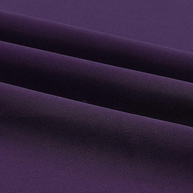 DUALIFE Dark Purple Blackout Curtain Panels for Small Window Treatment 54 Inch Length Set of 2 Panels Thermal Insulated Room Darkening Bedroom Curtains Drapes for Living Room 38x54 Inch