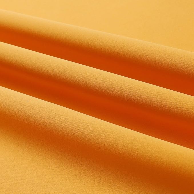 Dualife Marigold Blackout Curtain Panels/Drapes for Living Room 72 inch Length Solid Energy Efficient Room Darkening Bedroom Curtains Thermal Insulated Grommet Top 42x72 inch Orange Yellow