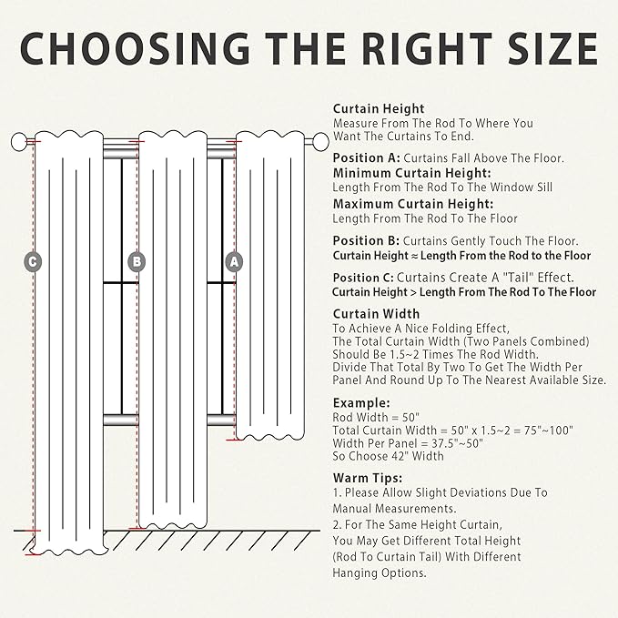 HESTIA Linen Curtains 96 inches Long for Living Room 2 Panels Set Khaki Drapes 70% Blackout Privacy Khaki Light Filtering Country Rustic Farmhouse Curtain for Home Office (96" L x 52" W)