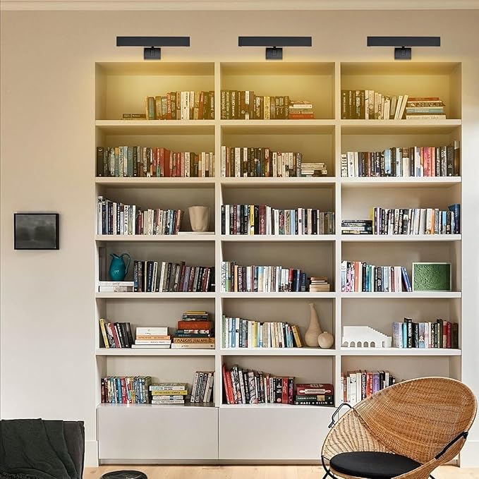 Picture Light, 18" Black Picture Lights for Wall, Bronze Art Lights Hardwired, Dimmable Gallery Light, 3000K Vanity Lights, Picture Frame Light for Bathroom Wall Sconces Artwork Poster Display