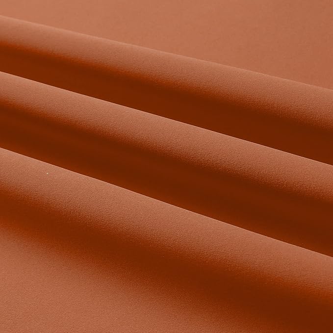 DUALIFE Rust Curtains 72 Inch Length 2 Panels Thermal Insulated Grommet Solid Room Darkening Window Curtain Panels Energy Efficient Blackout Curtains for Bedroom 42x72 Inches Long