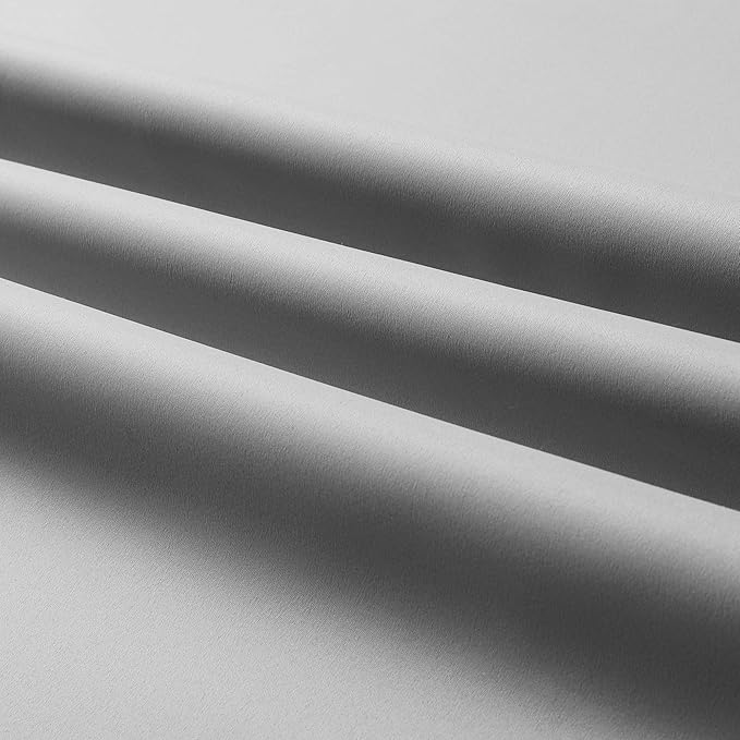 DUALIFE Blackout Curtain for Bedroom -Thermal Insulated Solid Blackout Window Drapes,Room Darkening Bedroom Curtains Grommet Top 38 x 54 inch Length, Light Grey