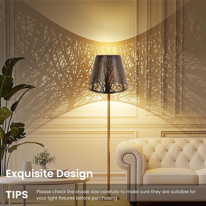 Lampshades for table lamp,metal lamp shade,small lamp shades,lamp shades for floor lamps,lamp cover,vintage lamp shade,6" Top x 10" Bottom x 7.5" High (Spider) & Bedside Lamp-Antique Bronze Gold