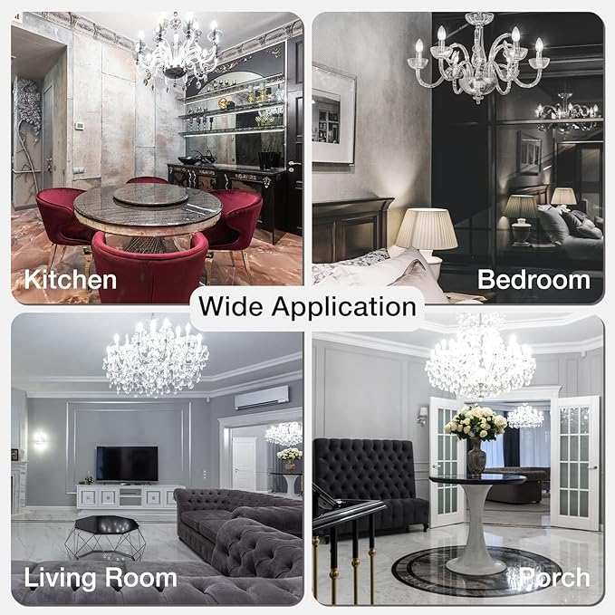 DAYBETTER Dimmable E12 Candelabra LED Light Bulbs, Chandelier Light Bulb 60 Watt Equivalent, 5.5W 600 LM 5000K Daylight White, B11 Vintage LED Filament Candle Light Bulbs, UL Listed, 12 Pack