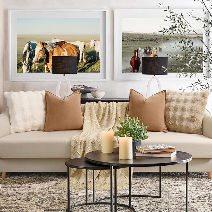 ZWJD Camel Pillow Covers 12x20 Set of 2 Chenille Throw Pillow Covers with Elegant Design Soft and Luxurious Decorative Throw Pillows for Couch, Bed, and Home Decor