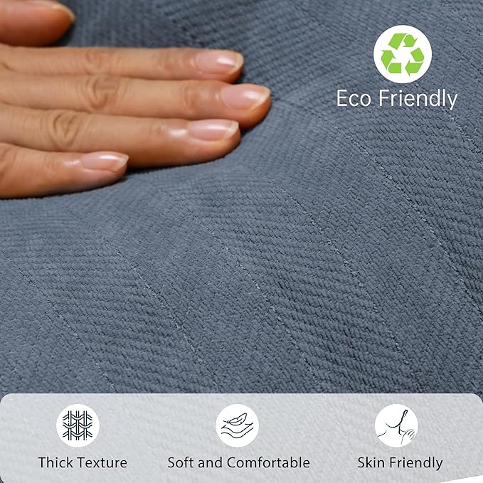 ZWJD Dusty Blue Pillow Covers 18x18 Set of 2 Chenille Throw Pillow Covers with Elegant Design Soft and Luxurious Decorative Throw Pillows for Couch, Bed, and Home Decor