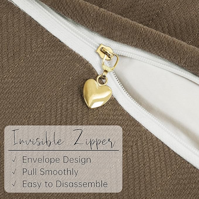 ZWJD Brown Pillow Covers 20x20 Set of 2 Chenille Throw Pillow Covers with Elegant Design Soft and Luxurious Decorative Throw Pillows for Couch, Bed, and Home Decor