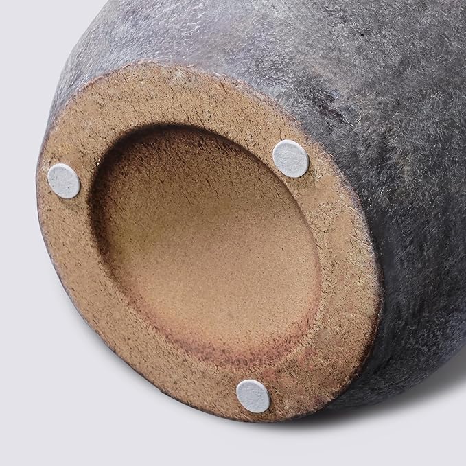 Rustic Ceramic Flower Vase, 9 inch Terracotta Farmhouse Pottery Vase for Home Decor, Farmhouse Decor, Living Room, Shelf, Office, Table Decoration