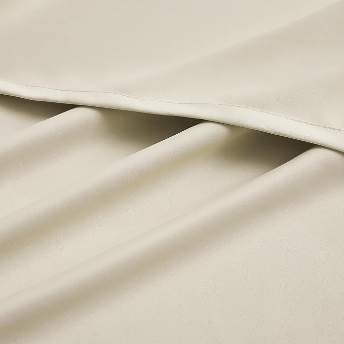 DUALIFE 90 Inch Curtains Cream Beige Blackout Window Drapes for Bedroom Thermal Insulated Room Darkening Curtains 2 Panels for Living Room,Grommet Top 52x90 Inches Long