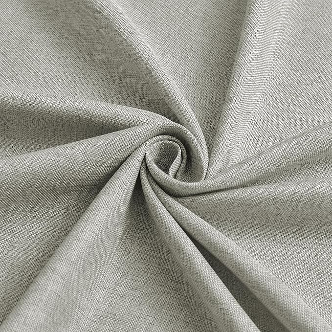 Natural Linen Room Divider Curtains for Bedroom, Rod Pocket & Back Tab Flax Linen Burlap Semi Sheer Window Drapes Privacy with Light Filtering for Patio Door, W70 x L84, Light Grey, 2 Pieces