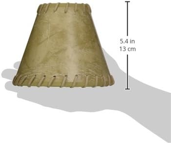 Royal Designs, Inc. CS-972-6-6 Faux Leather Empire Chandelier Shade with Whipstitch Trim, 3 x 6 x 5, Light Brown, 6-Pack
