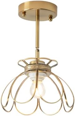 Brass Glass Wall Sconces Vintage Oriental Lotus Ceiling Light Fixture Flower Glass Shade for Kitchen Island Dining Room Bedroom Living Room, Emerald Mini Ceiling Wall Mount 2Way Light Fixture