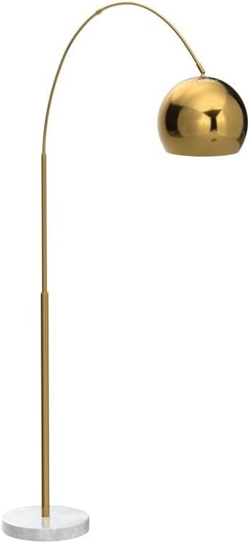 Brightech Olivia Floor Lamp, Arc Lamp for Living Rooms, Standing Lamp with LED Light Bulbs for Bedroom Reading, Great Living Room Décor, Tall Lamp for Offices – Brass/Gold
