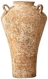 Ceramic Rustic Farmhouse Vase,Extra Large Terra Cotta Vase, Huge Pottery Decorative Flower Vases for Living Room Entryway Table Centerpiece Decor(12.5'' X 7.8'' x 7.8'') (Castle)
