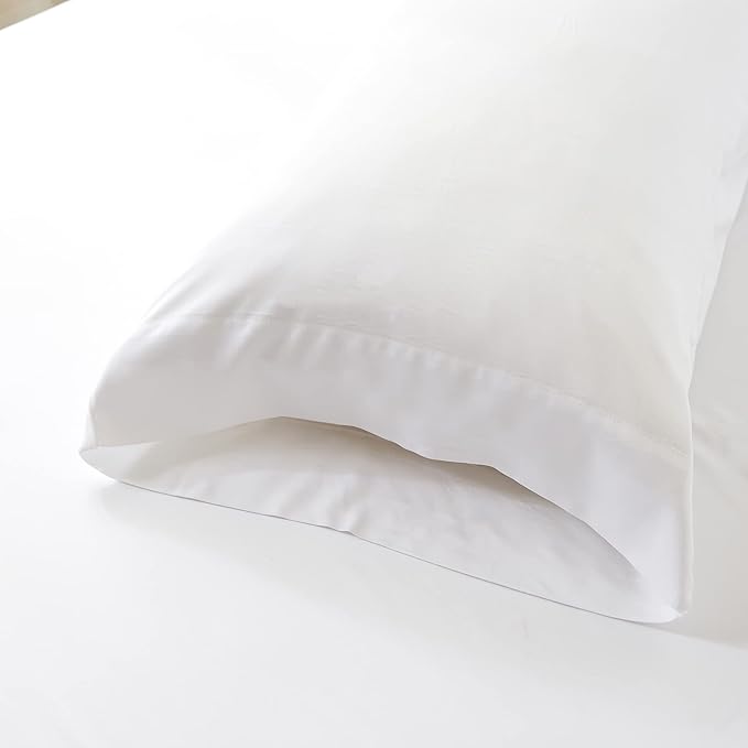 Simple&Opulence Cooling Pillowcase King Size Set of 2, 100% Viscose from Bamboo Pillow Cover with Envelope Closure, Silky Breathable and Ultra Soft for Summer Hot Sleepers (White, 20''x40'')