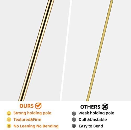 Industrial Floor Lamp with Hanging Glass Shade Brass Gold Farmhouse Indoor Pole Light with Edison E26 Base Vintage Rustic Standing Tall Lighting for Living Room Bedroom Office(ST64 Bulb Included)