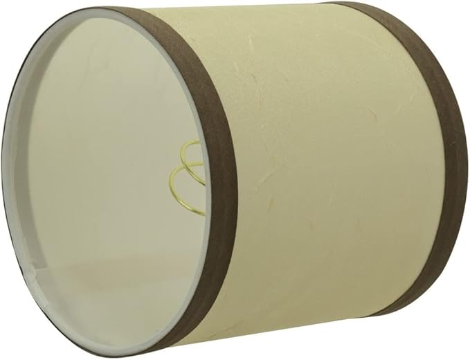 Aspen Creative 31194B, Drum Clip-On Chandelier Lamp Shade, Beige and Brown, 5" Top x 5" Bottom x 5" Slant Height, Set of 1