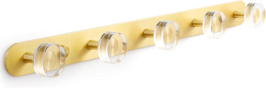 1 Pack Crystal Coat Rack Wall Mounted Gold Towel Hooks for Bathrooms Wall Hooks for Hanging Robe Coat Hooks Kitchen Decorative Heavy Duty Zinc Alloy