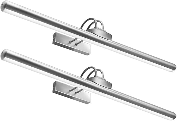 26" Wireless Picture Lights, 8000 mAh Rechargeable Battery Art Display Light with Remote Control, Dimmable/Timer Off Dartboard Light, 3 Lighting Modes Full Metal Painting Lights (Nickel-2 Pack)