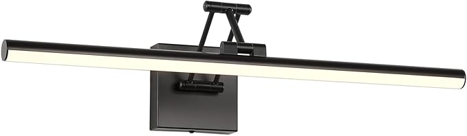 Joossnwell Picture Light for Painting Black Art Light Hard-Wired Picture Frame Light 23.62 Inch Dimmable Gallery Wall Light with Adjustable Swing Arm for Painting Library Museum Warm White