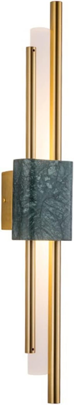 Brikey LED Wall Light Sconce Marble & Acrylic & Gold Iron Wall Lamp (25.6'', Green Marble)